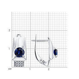 Серьги SOKOLOV - Серебро 925, Синтетический сапфир , Фианит (арт. 88020086)