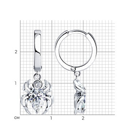 Серьги SOKOLOV - Серебро 925, Фианит (арт. 94026664)