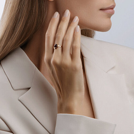 Кольцо SOKOLOV - Золото 585, Гранат, Фианит (арт. 716598)