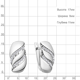 Серьги Аквамарин - Серебро 925 (арт. 400991А.5)