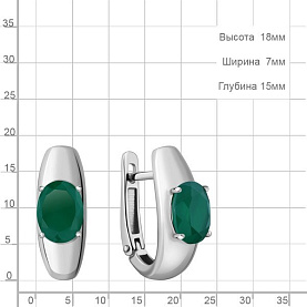 Серьги Аквамарин - Серебро 925, Агат (арт. 45020809.5)