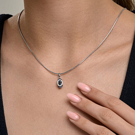 Подвеска SOKOLOV - Серебро 925, Топаз лондон, Фианит (арт. 92030882)