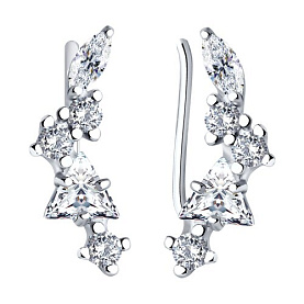 Серьги SOKOLOV - Серебро 925, Фианит (арт. 94026084)