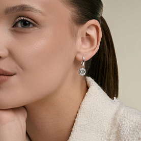 Серьги SOKOLOV - Серебро 925, Бриллианит (арт. 94027761)