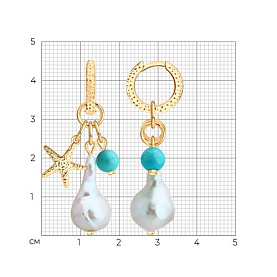Серьги Diamant - Серебро 925, Бирюза, Жемчуг культивированный (арт. 93-321-00026-1)