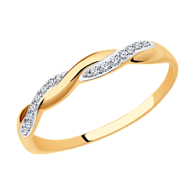 Кольцо SOKOLOV - Золото 375, Фианит (арт. 017186-4)