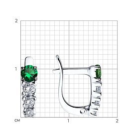 Серьги SOKOLOV - Серебро 925, Swarovski , Фианит (арт. 94026625)