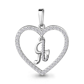 Подвеска Аквамарин - Серебро 925, Фианит (арт. 24702А.5)