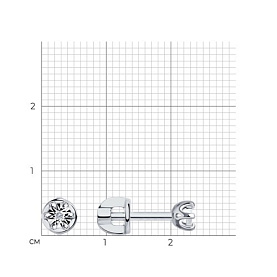 Серьги SOKOLOV - Серебро 925, Бриллиант, Бриллиант голубой, Бриллиант коньячный (арт. 87020051)