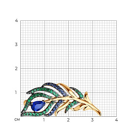 Брошь SOKOLOV - Золото 375, Фианит (арт. 040185-4)