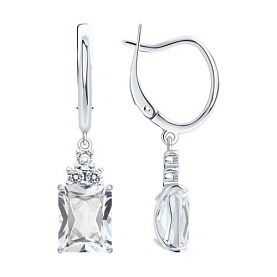Серьги SOKOLOV - Серебро 925, Горный хрусталь, Фианит (арт. 92023184)