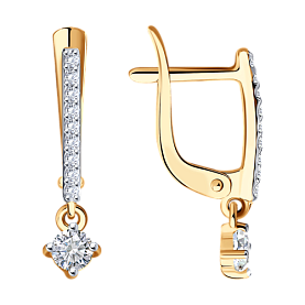 Серьги SOKOLOV - Золото 375, Фианит (арт. 027477-4)