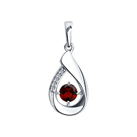 Подвеска Diamant - Серебро 925, Гранат, Фианит (арт. 94-330-00695-2)