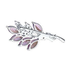Брошь SOKOLOV - Серебро 925, Аметист, Фианит (арт. 92040011)