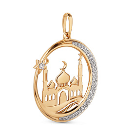 Подвеска ЮФ Династия - Золото 375, Фианит (арт. 106448-5102)