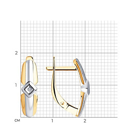 Серьги SOKOLOV - Серебро 925, Бриллиант, Бриллиант голубой, Бриллиант коньячный (арт. 87020029)