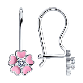 Серьги SOKOLOV - Серебро 925, Фианит, Эмаль (арт. 94021819)