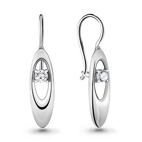 Серьги Аквамарин - Серебро 925, Фианит (арт. 46808А.5)