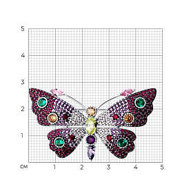Брошь SOKOLOV - Серебро 925, Синтетический рубин, Фианит (арт. 94040296)