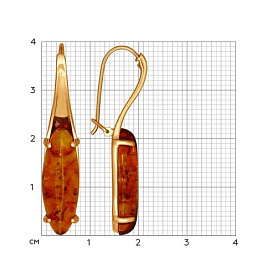 Серьги SOKOLOV - Серебро 925, Янтарь пресс. (арт. 83020035)