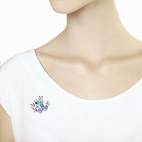 Брошь SOKOLOV - Серебро 925, Эмаль (арт. 94040141)