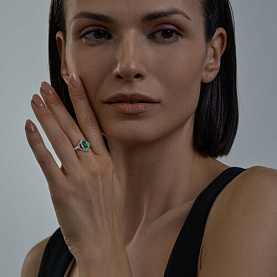 Кольцо SOKOLOV - Серебро 925, Агат, Фианит (арт. 92011842)