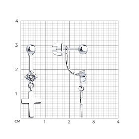 Серьги SOKOLOV - Серебро 925, Фианит (арт. 94025332)