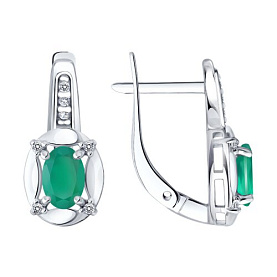 Серьги SOKOLOV - Серебро 925, Агат, Фианит (арт. 92023288)