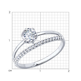 Кольцо SOKOLOV - Серебро 925, Фианит (арт. 94014403)