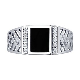 Кольцо SOKOLOV - Серебро 925, Фианит, Эмаль (арт. 94014266)