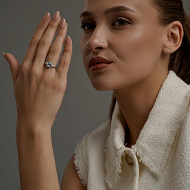 Кольцо SOKOLOV - Серебро 925, Топаз, Фианит (арт. 92014853)