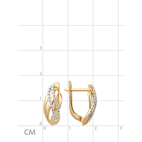 Серьги ЮФ Династия - Золото 585, Фианит (арт. 001862-1102)