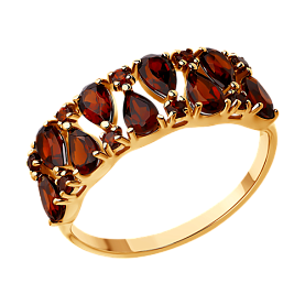 Кольцо SOKOLOV - Золото 585, Гранат (арт. 714434)