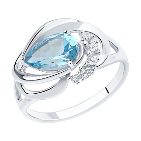 Кольцо SOKOLOV - Серебро 925, Топаз, Фианит (арт. 92011915)