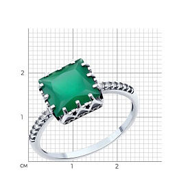 Кольцо SOKOLOV - Серебро 925, Агат, Фианит (арт. 92014414)