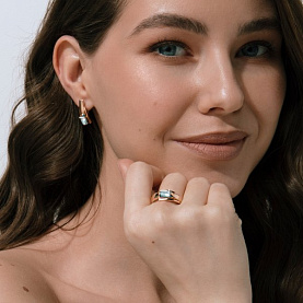 Кольцо ЮФ Династия - Золото 375, Топаз, Фианит (арт. 025741-5302)