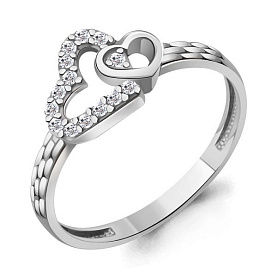 Кольцо Аквамарин - Серебро 925, Фианит (арт. 600803А.5)