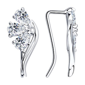 Серьги SOKOLOV - Серебро 925, Фианит (арт. 94024816)