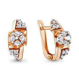 Серьги Аквамарин - Серебро 925, Фианит (арт. 48121А.6)