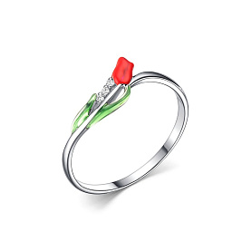 Кольцо Дар - Серебро 925, Фианит, Эмаль (арт. К-4104рэзк00)