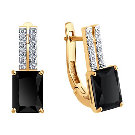 Серьги SOKOLOV - Золото 585, Агат, Фианит (арт. 728848)