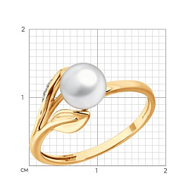 Кольцо SOKOLOV - Золото 585, Жемчуг культивированный, Фианит (арт. 791292)