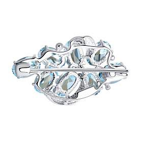 Брошь SOKOLOV - Серебро 925, Топаз (арт. 92040029)