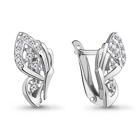 Серьги Аквамарин - Серебро 925, Фианит (арт. 46886А.5)