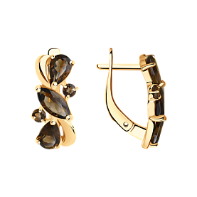 Серьги SOKOLOV - Серебро 925, Раухтопаз (арт. 92021805)