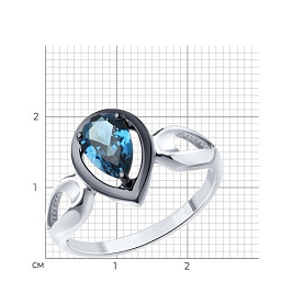 Кольцо SOKOLOV - Серебро 925, Топаз лондон (арт. 92012172)
