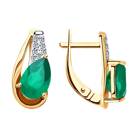 Серьги Diamant - Золото 585, Агат, Фианит (арт. 51-320-00149-1)