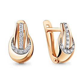 Серьги Аквамарин - Золото 585, Фианит (арт. 42995.1)