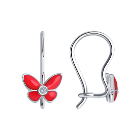 Серьги SOKOLOV - Серебро 925, Фианит, Эмаль (арт. 94021968)