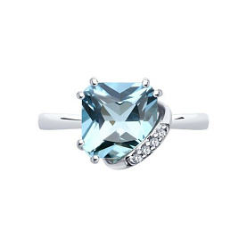 Кольцо SOKOLOV - Серебро 925, Топаз, Фианит (арт. 92014422)